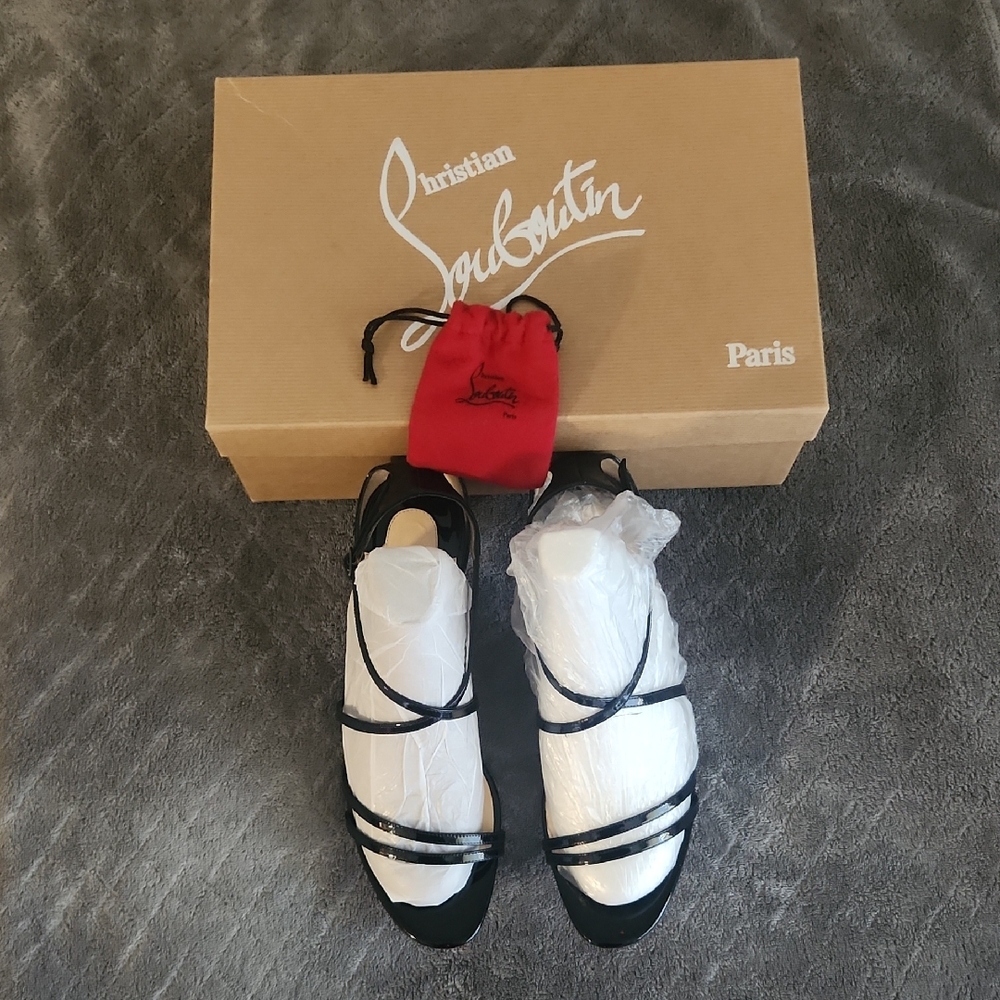 Christian Louboutin Black Strappy Heels